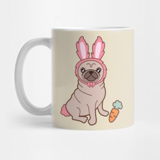 Pug dog in a rabbit costume Mug